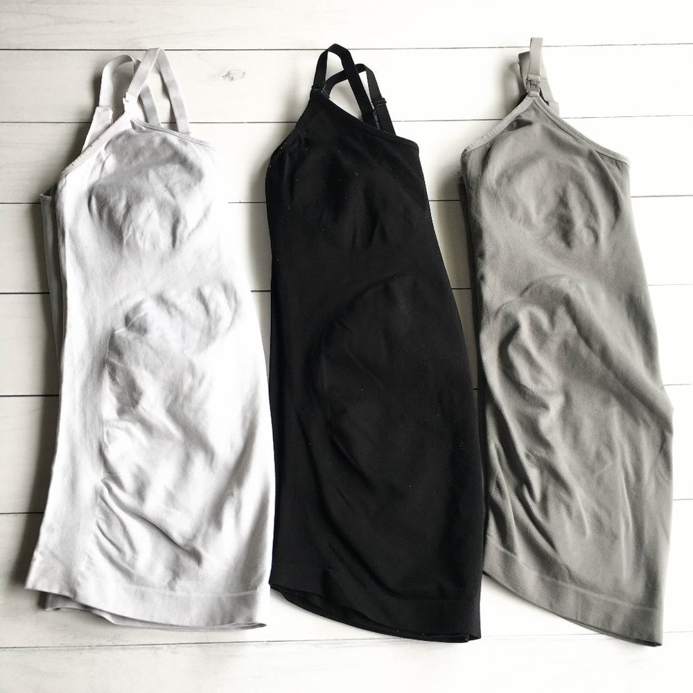 Set of Three Maternity Breastfeeding Nursing Tank Tops - Size Large